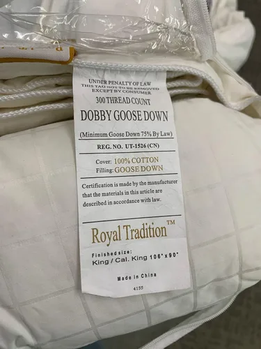 Vista 5 de Edredón de plumón de ganso, relleno de edredón de lujo para todas las estaciones, 75% plumón de ganso, ropa de cama ligera y transpirable, 300 hilos