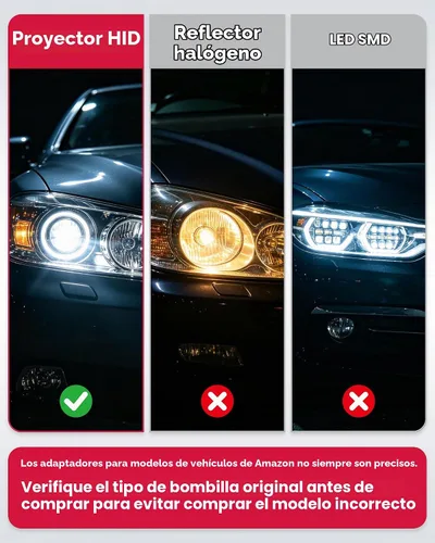 Vista 3 de Lámpara de faros Xenon HID D1S D3S - 4300K 6000K 8000K - 2 unidades - Sinoparcel, 6000K