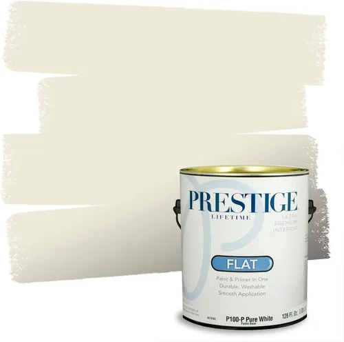Vista 79 de PRESTIGE Pinturas de pintura exterior e imprimación en uno, 1 galón, plano, combinación comparable de Benjamin Moore* Manzanilla*
