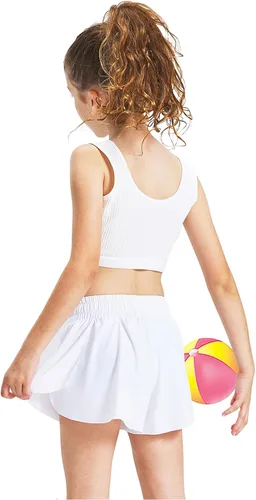 Vista 5 de Pantalones cortos de mariposa para niñas con forro de elastano, pantalones cortos de mariposa con bolsillo