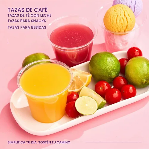 Vista 6 de Vasos de plástico transparente de 9 onzas [100 unidades] - Vasos desechables de plástico para beber, vasos de fiesta de PET libres de BPA para café