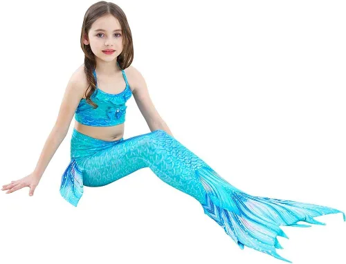 Vista 4 de Bnineteenteam - Bañador para niña con diseño de sirena