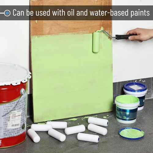 Vista 6 de Bates- Kit de rodillos de pintura de espuma, 4 pulgadas, paquete de 3 cubiertas de espuma de alta densidad para un acabado liso, ideal