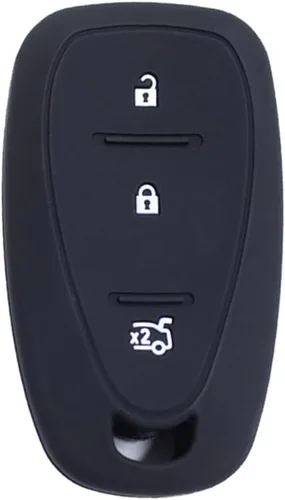Vista 2 de Para Chevrolet Aveo Silicona Car Key Holder Key Case Funda de llave (Negro)