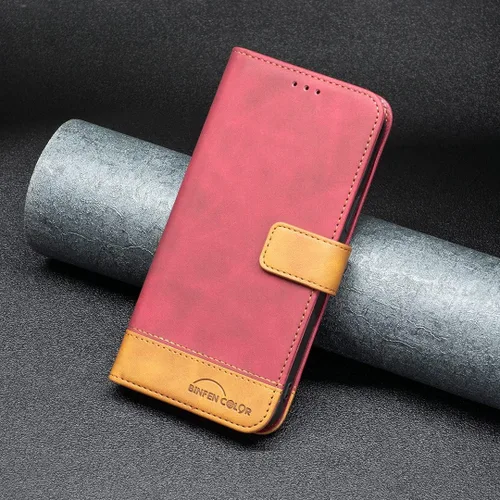 Vista 4 de jioeuinly Case Compatible with Celular Kalley Element 5+Plus Phone Case Flip Stand Cover PU Leather BF11 Wallet Case Red