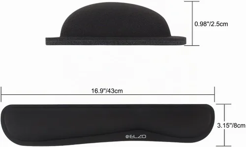 Vista 3 de ELZO Almohadilla de Soporte para Reposamuñecas de Teclado con Acolchado de Espuma Viscoelástica Gruesa de Alta Densidad 65D, Diseño Ergonómico