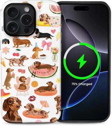 Vista 89 de Funda Compatible con iPhone 13/14 [Compatible con MagSafe] Protección de Doble Capa de Cáscara Dura Híbrida, Funda Magnética Protectora a Prueba