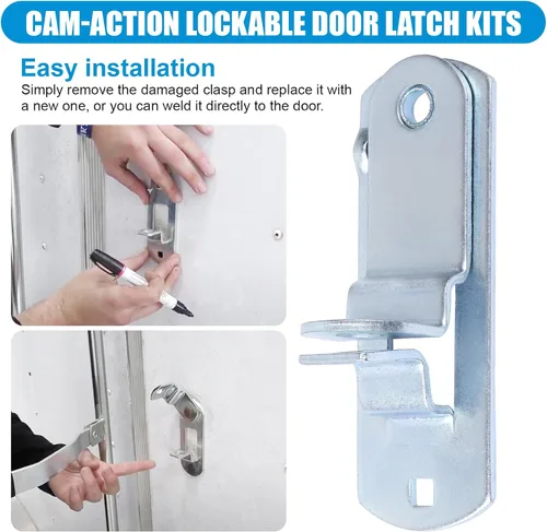 Vista 4 de Cerradura de puerta de remolque de carga para rampa candado Race Bar Lock Handle Pestillo de puerta de remolque Cerradura de leva