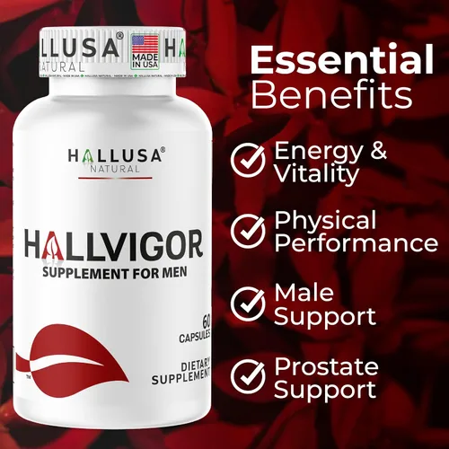 Vista 9 de Hallusa Natural Hallprost Ultra + Free Hallvigor - Salud y vitalidad de próstata para hombres - Saw Palmetto, licopeno y ginseng - Apoya la función