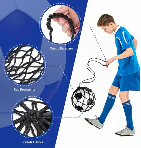 Vista 3 de TOBWOLF Football Kick Trainer, Soccer Return Trainer Net Fits Ball Size 3, 4, 5, Hands-Free Soccer Kick Throw Training Aid
