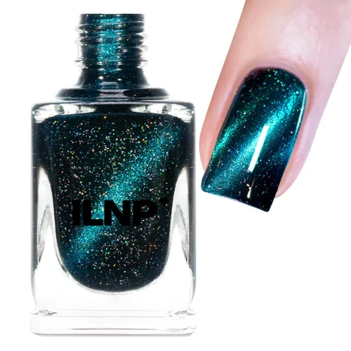 Vista 11 de ILNP After Hours Esmalte de uñas holográfico magnético azul profundo a base de negro