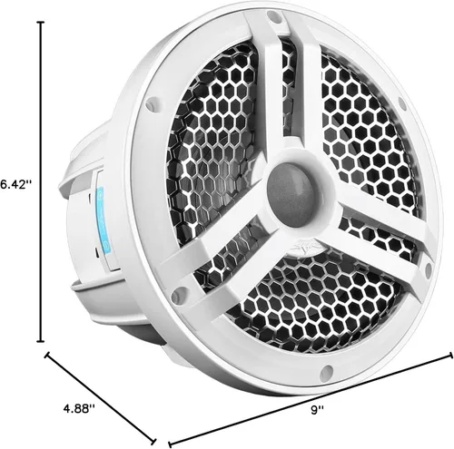Vista 8 de Skar Audio SKM8WD2 8" 500W Max Power Dual 2 Ohm Marine Subwoofer (blanco)
