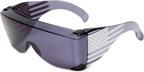 Vista 11 de Calabria 3000 Gafas de Seguridad de Ajuste Grande que se Colocan Sobre Anteojos Recetados Color Azul para Hombres y Mujeres Envolventes Tintadas