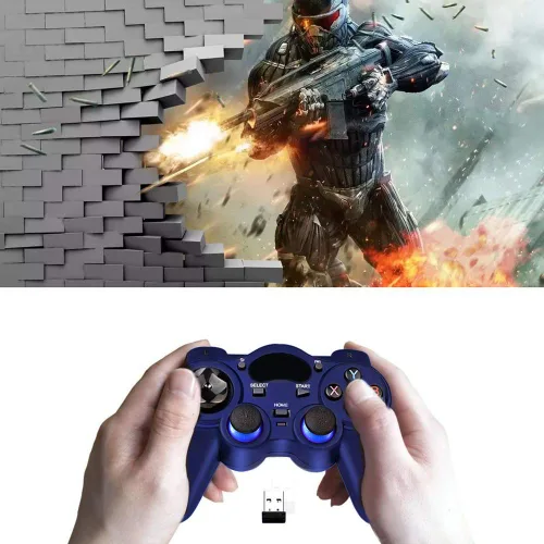 Vista 5 de USB Wireless Gaming Controller Gamepad for PCLaptop Computer(Windows XP7810) & PS3 & Android & Steam (Blue)