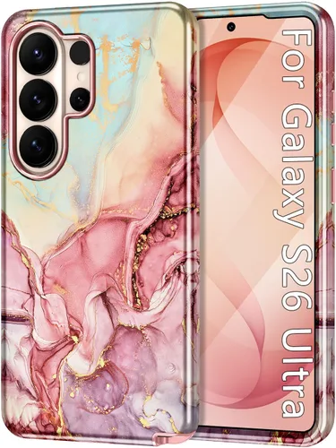 Vista 82 de Btscase para Samsung Galaxy S25, [Probado contra caídas de grado militar] Funda protectora de diseño de patrón de mármol, resistente, delgada