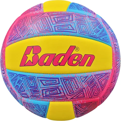 Vista 14 de Baden Fun Design Official Size & Weight Indoor & Outdoor Volleyball Bright & Beachy! Soft Touch Synthetic Leather, Durable Stitching All Ages