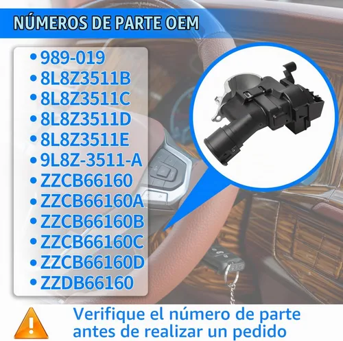 Vista 3 de 989-019 Carcasa de cerradura de encendido Compatible con Ford Escape 2008-2012 Focus 2008-11 Compatible con Mazda Tribute 2008-11 Compatible