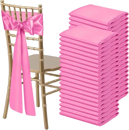 Vista 27 de 10 PCS Lazos de Satén Azul Bebé para Sillas Bandas Universales Cintas para Sillas Lazos Traseros para Bodas Fiestas Recepciones Eventos Banquetes
