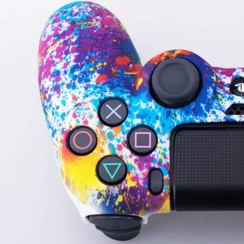 Vista 3 de Sofunii 2pcs Skin for PS4 Controller, Anti-Slip Silicone Cover Shell Case with 8 Thumb Grip Caps, Compatible with PlaySation 4 Slim/Pro Controller
