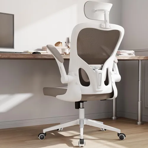Vista 7 de Monhey Silla de oficina negra, silla de oficina ergonómica, silla de escritorio de oficina en casa para personas grandes y altas, silla