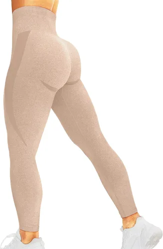 Vista 46 de HIGORUN - Leggings sin costuras para mujer, moldeadores, con diseño gráfico de sonrisas, de cintura alta, para el gimnasio, yoga o hacer ejercicio