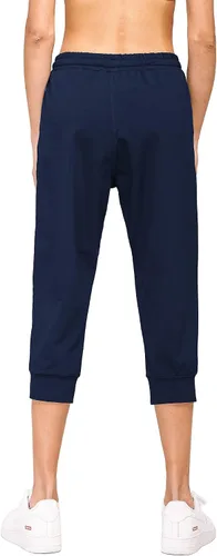 Vista 3 de STELLE - Pantalones capri para mujer de algodón con cordón cómodo con bolsillos