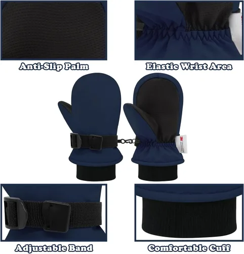 Vista 5 de Sarfel Guantes impermeables para niños pequeños, guantes de esquí, guantes de nieve, guantes para bebé, Thinsulate 1-7 años