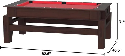Vista 8 de Mesa de billar de 7 pies Air Hockey 2 en 1 Mesa de billar Fieltro rojo - Billardhockey