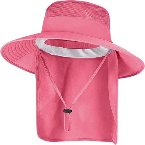 Vista 8 de ZOORON Sombreros de sol para hombres y mujeres con solapa para el cuello Gris oscuro