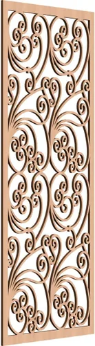 Vista 180 de 9 3/8"W x 24 3/8"H x 1/4"T Marilla Decorativos Paneles de Pared de Madera Calado, Abedul