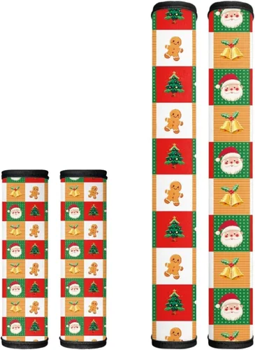 Vista 24 de Juego de 4 fundas para manijas de microondas con diseño de rayas de vaca tribal, azteca, decoración de cocina, antideslizantes, a prueba