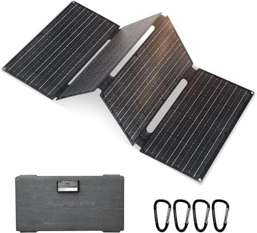 Vista 8 de ALLPOWERS SP001 - Cargador de panel solar portátil de 21 W Kit solar plegable con dos salidas USB para camping, teléfonos, RV, hogar, al aire