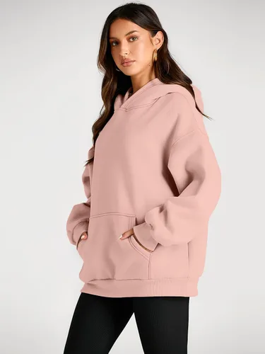 Vista 193 de Trendy Queen - Sudaderas extragrandes con capucha para mujer, suéteres de manga larga, sin botones, de vellón, de otoño, ropa de invierno