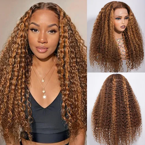 Vista 10 de CYNOSURE Pelucas de encaje frontal 13x4 de cabello humano prearrancado, densidad del 180%, brasileña rizada con encaje frontal, peluca con cabello