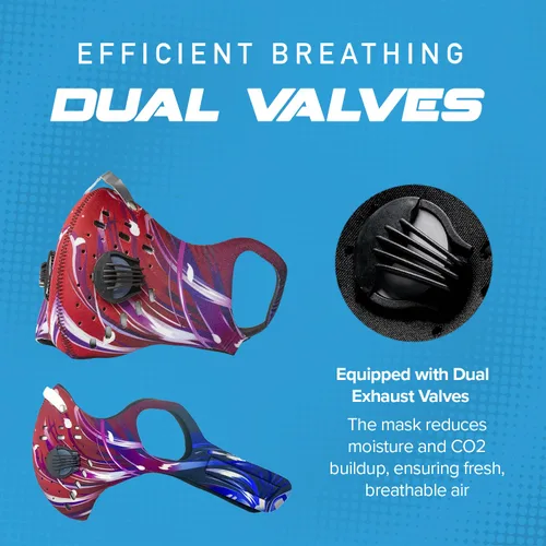 Vista 4 de ECO-GEAR Máscara facial anticontaminación con protección de carbón activado de grado militar Antihumo, gases de escape, polvo, polen Correr