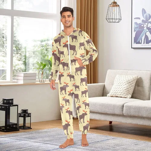 Vista 4 de Ollabaky Pijama mameluco para adultos para hombres y mujeres, disfraz de una sola pieza, pijama a juego