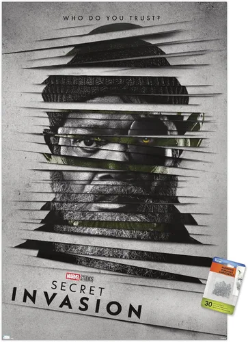 Vista 7 de Trends International Marvel Secret Invasion - Póster de pared de una hoja de Nick Fury, 14.725 x 22.375 pulgadas, paquete de póster premium y alfiler