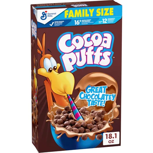 Vista 8 de Cocoa Puffs, cereales para el desayuno con sabor a chocolate, fabricados con grano entero, 10.4 oz