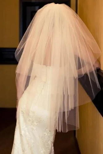 Vista 2 de 3 capas velos de novia blanco y marfil accesorios de boda
