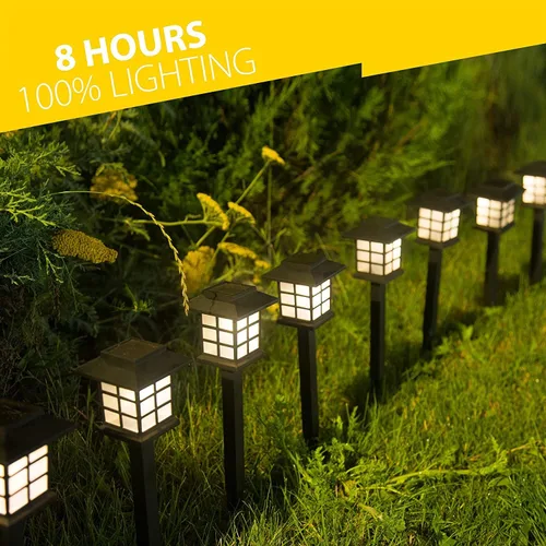 Vista 6 de ZONETECH Luz solar para exteriores, paquete de seis lámparas brillantes de alta calidad, a prueba de lluvia, camino, patio, césped, jardín (6 piezas)
