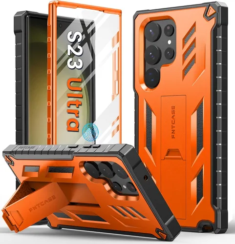 Vista 10 de FNTCASE Funda para Samsung Galaxy S23-Ultra: protección de grado militar a prueba de caídas cubierta móvil con soporte TPU resistente a prueba