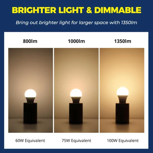 Vista 2 de Lightinginside - Bombillas inteligentes de 100W equivalentes, funciona con Alexa/Google Home/Smart Life, bombillas LED RGBCW de cambio
