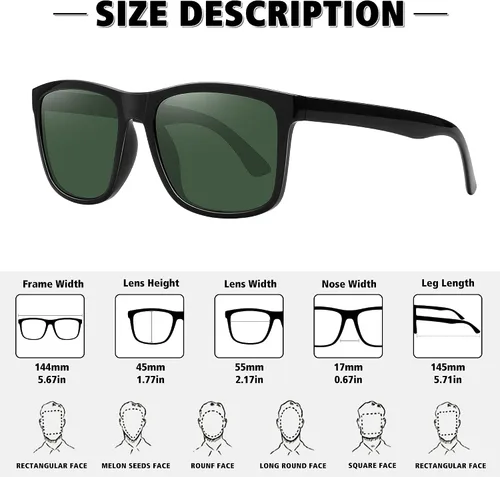 Vista 4 de MEETSUN Gafas de sol polarizadas para hombres y mujeres, gafas de sol para conducir, protección UV