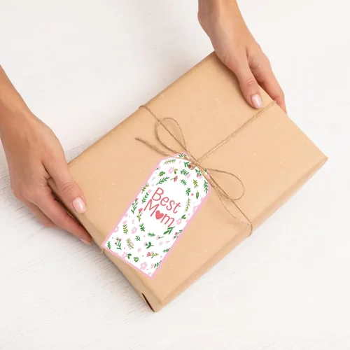 Vista 4 de Doumeny Etiquetas de regalo de papel para el Día de la Madre, 120 etiquetas colgantes para el día de la madre, etiquetas colgantes con texto