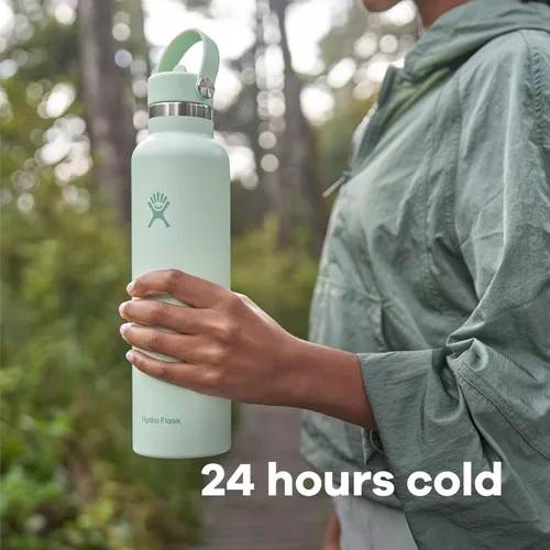 Vista 9 de Hydro Flask Botella de agua – Acero inoxidable aislado – Tapa con pajilla, antiderrames, a prueba de fugas, 24 onzas, rosa trillium