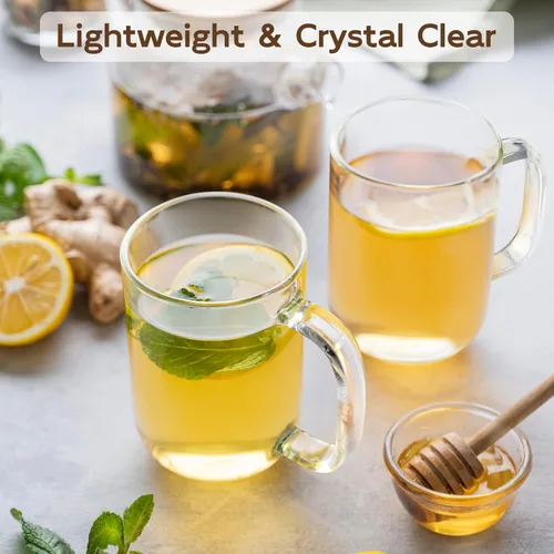 Vista 5 de Glass Coffee Mugs, 20 oz Ice coffee cups&Glass Coffee Mugs, 8 oz iced coffee cups