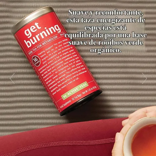 Vista 5 de The Republic of Tea - Get Burning - Té de hierbas para el metabolismo, 36 bolsas de té