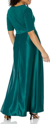Vista 2 de Alex Evenings Vestido de satén con bolsillos para mujer (talla pequeña y regular)