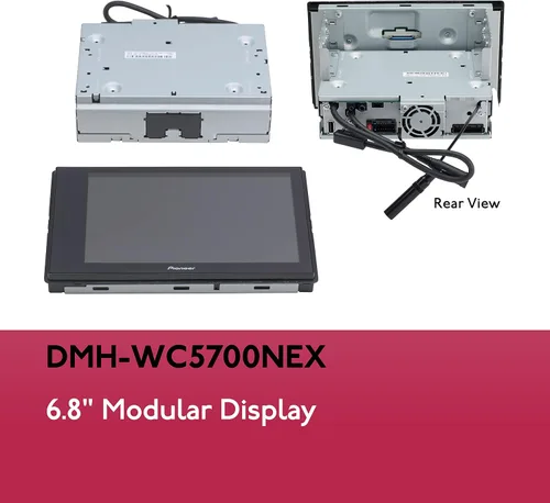 Vista 2 de Pioneer DMH-WC5700NEX - Estéreo de automóvil de 6.8 pulgadas, receptor multimedia con Apple CarPlay inalámbrico o con cable, Android Auto, manos