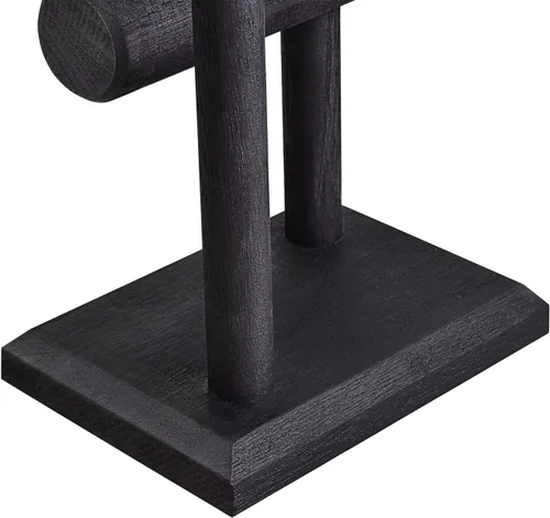 Vista 5 de Ikee Design Torre de exhibición de relojes de pulsera de madera de 2 niveles, soporte de almacenamiento para collar, 7.9 pulgadas de ancho x 4.3
